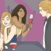 Approcher une fille en groupe dans un café